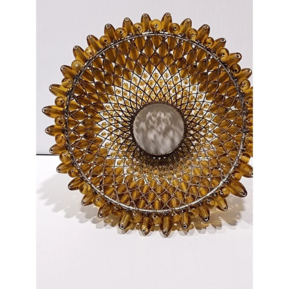 Pottery Barn Amber beaded Candle‎ Lamp Shade